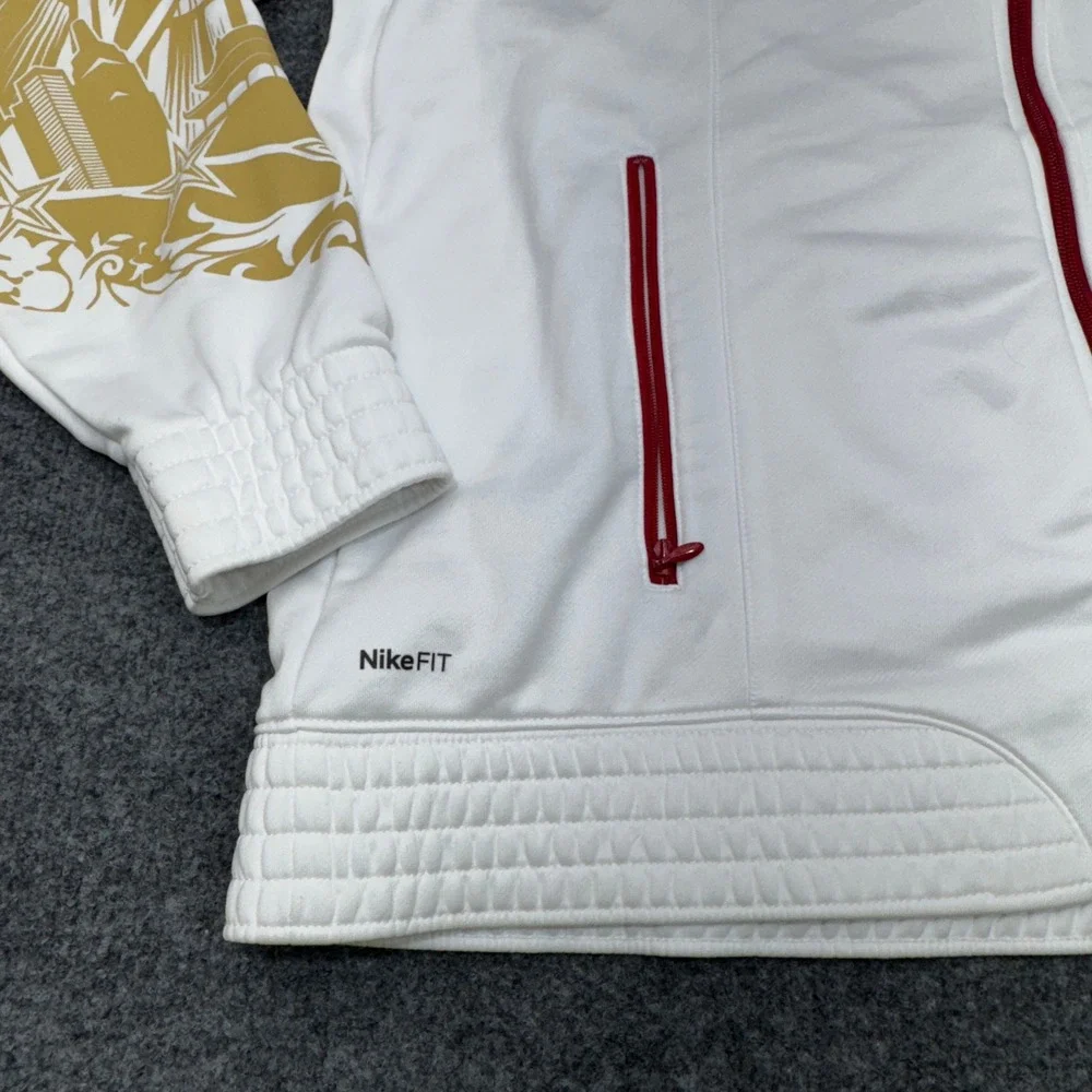 Nike Tracksuit Mens Large Medium White Basketball Warm Up Jacket Pants NYC Set